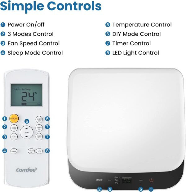 COMFEE' Climatiseur Mobile 7000 BTU 5